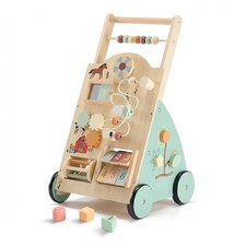 Wooden Baby Walker Push Toy with Wheels,Speed Adjustable,Montessori Activity Toy