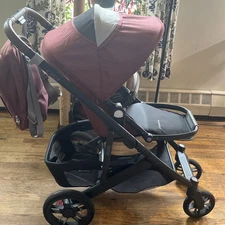 UPPAbaby Cruz V2 Stroller + Matching Baby Bag & Changing Pad – Lucy (Rosewood Mé