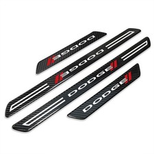 Dodge Black Carbon Fiber Universal Door Sill Protector Kick Plates