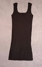NEW A New Day Women Knit Tank Dress Black Size Medium Above The Knee W9EXY5