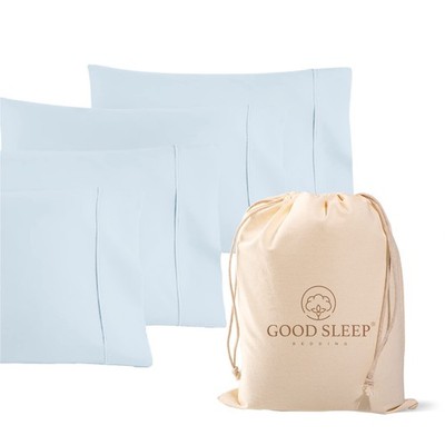 1000 TC Light Blue King Pillowcases Set of 4 100% Egyptian Cotton Pillow Case...