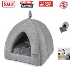 Dog House Bed Crate Mat Tent Indoor Round Soft Plush for Small, Medium, and L...