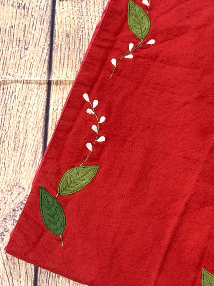 Crate & Barrel Holiday Laurel Runner  Vintage Christmas Table 108”X 14”. - Image 2 of 4