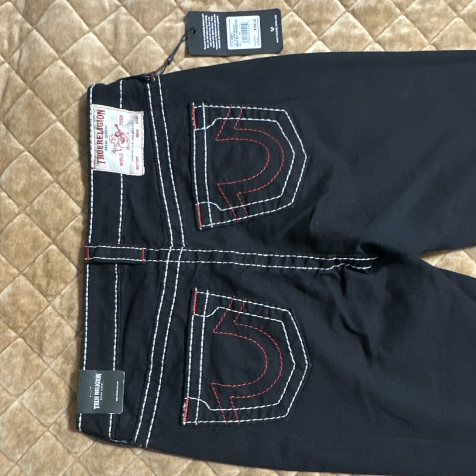 True Religion Mid Rise Bootcut Jeans Black Denim Contrast Stitch Women 29W x 32L thumbnail 15