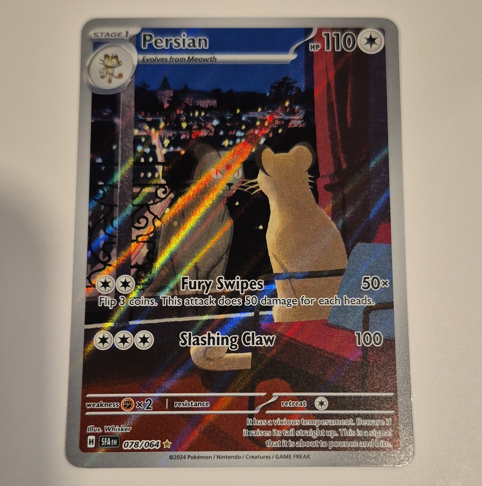 Pokemon TCG Persian 078/064 Sv: Shrouded Fable IR Holo EN Stage 1 HP 110