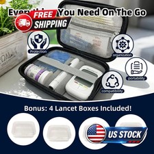 Diabetic Travel Case Organizer Glucose Meter Insulin Supplies Bag Hard EVA