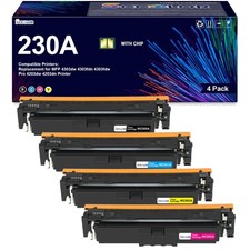 NEW HP Toner 230A / 230X Black / Color With Chips Compatible 4-Pack