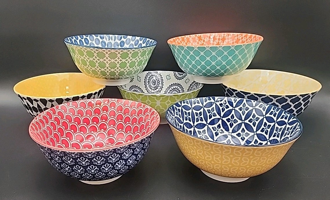 7- Certified International Porcelain Bowls 6" Beautiful Condition 