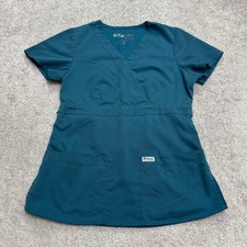 Grey's Anatomy By Barco Scrub Top Womens XS Teal Blue Medical Uniform Workwear
