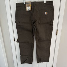 Carhartt Pants Men's Size 40x30 Tan Carpenter Relaxed Fit Rugged Flex