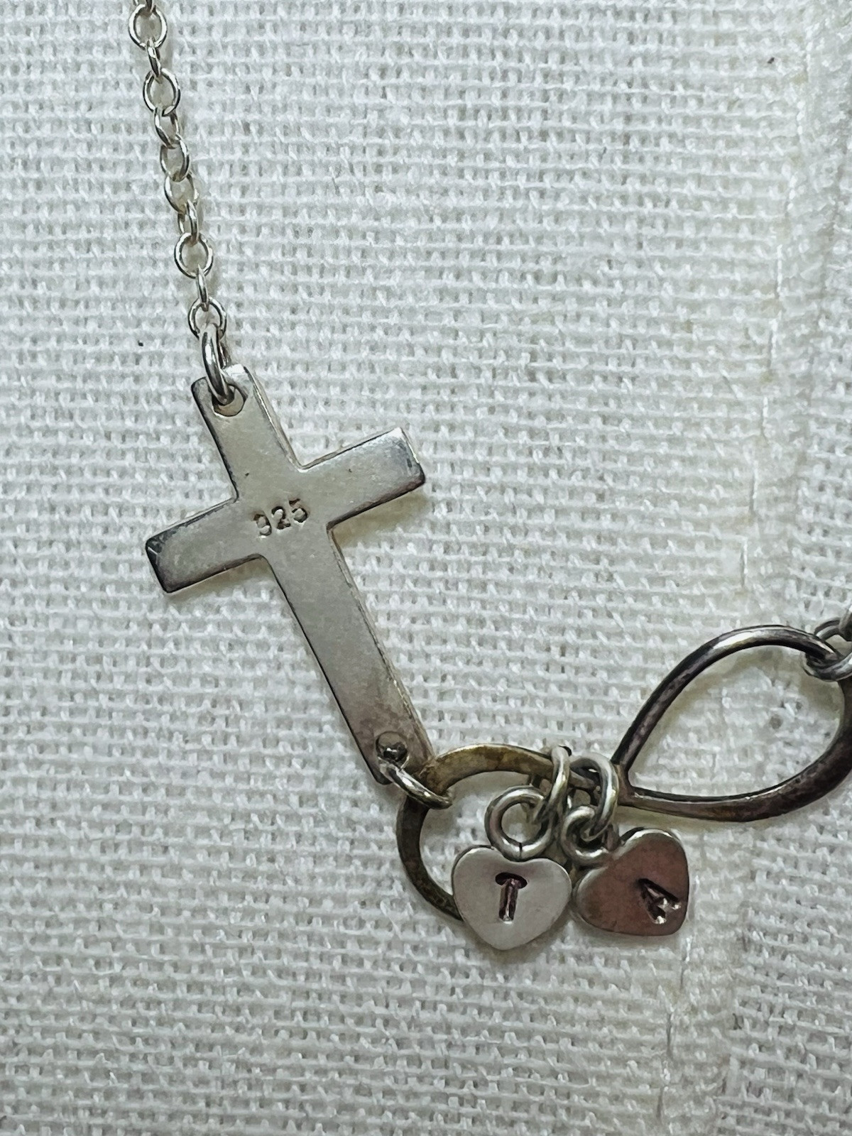 Solid 925 Sterling Silver  Infinity Cross Necklac… - image 3
