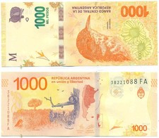 ARGENTIN NOTE 1000 PESOS (2022) PESCE-MASSA SUFFIX FA B# 6043a P 366 UNC