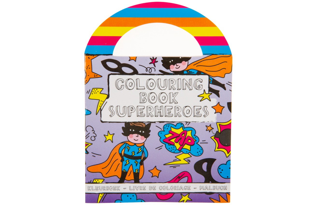 Superhero Coloring Mini Book with Stickers - Party Bag Toy Fillers Gifts Kids