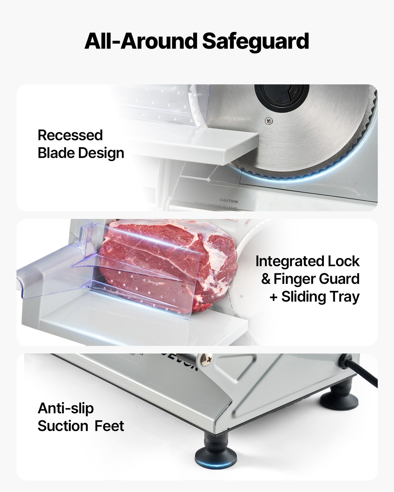 VEVOR Meat Slicer Electric Deli Slicer Machine 150W 6.7 in Sharp Blade for Home