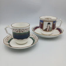 Shiseido Hanatsubaki Club Cup & Saucer Set of 2 Unused Porcelain Japan Vintage