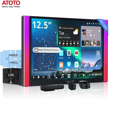 ATOTO 12.5'' AI Vision1 Din Android 128G Car GPS Radio GenAI Parking Guard Camera