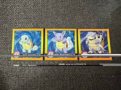 artbox Pokémon Sticker Karten Lot 3x Squirtle #07 Wartortle #08 Blastoise #09