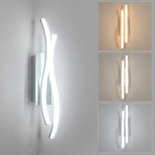 Silver 14W LED Wall Light 3-Color Wall Lamp Modern Indoor Sconce Hallway 41cm