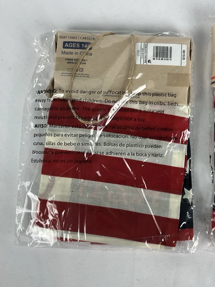 6 pañuelos de comida chatarra rojo blanco azul estrellas del orgullo americano rayas corazón nuevos Foto 4 de 4