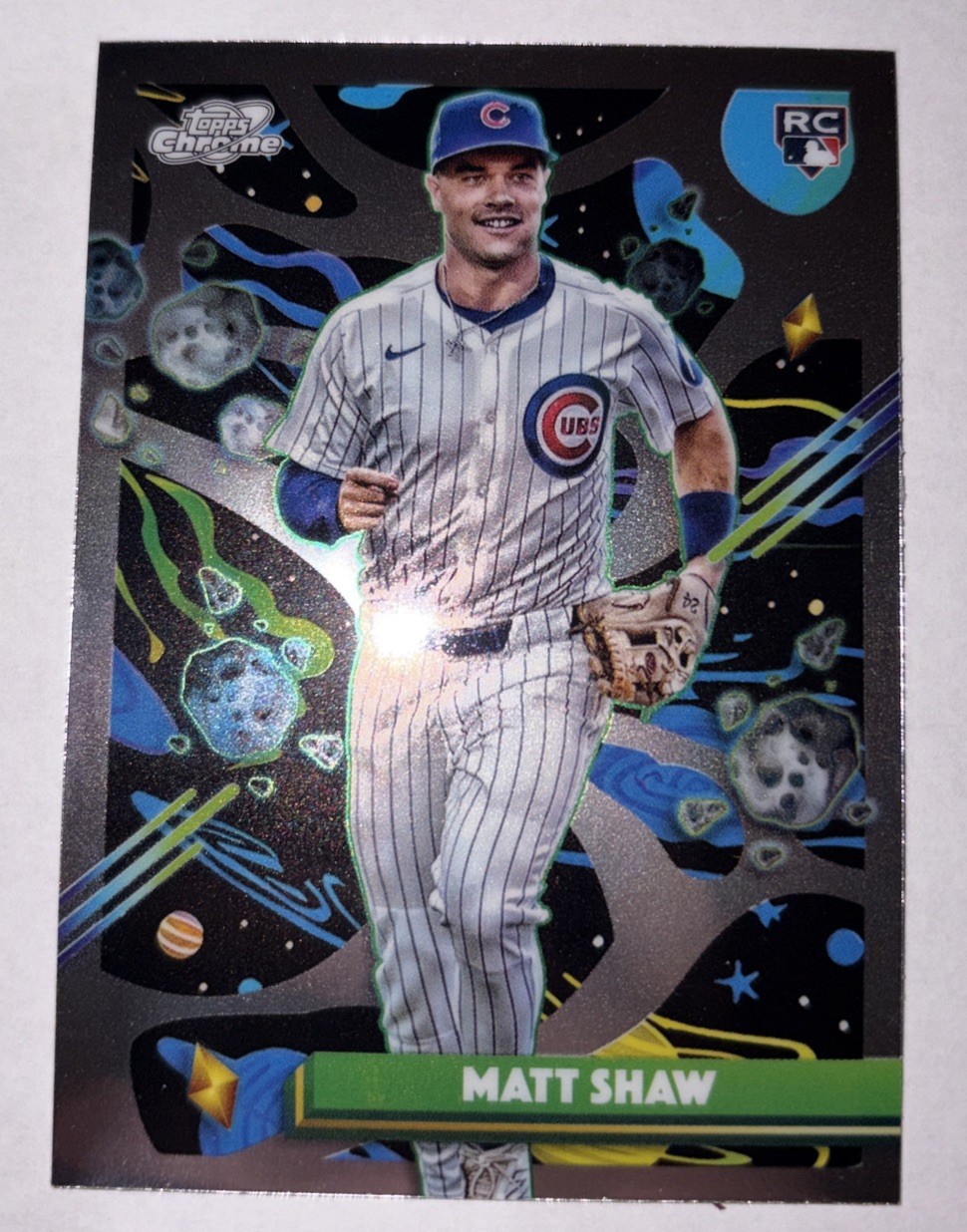 2025 Topps Chrome Cosmic Matt Shaw Rookie Base Card #35 - Cubs (RC)
