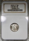 1943-D Mercury Dime NGC MS66FB FULL BANDS TONED COIN