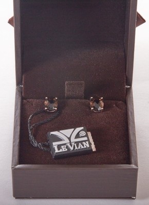 Le Vian Brown Smoky Quartz Oval Stud Earrings Rose Gold Plated! NWT & Box Signed
