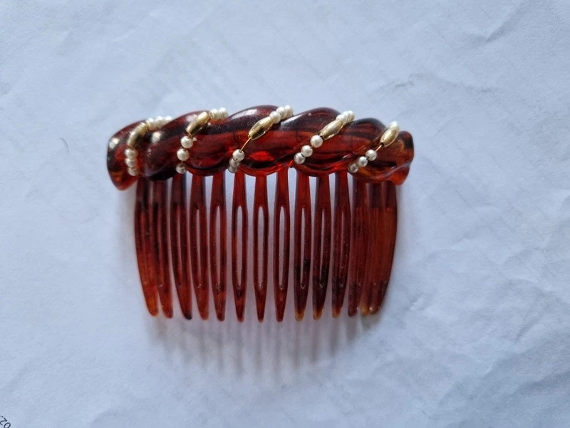 Peigne Chignon Vintage Alexandre De Paris - Rouge, Pour Tous Types De Cheveux