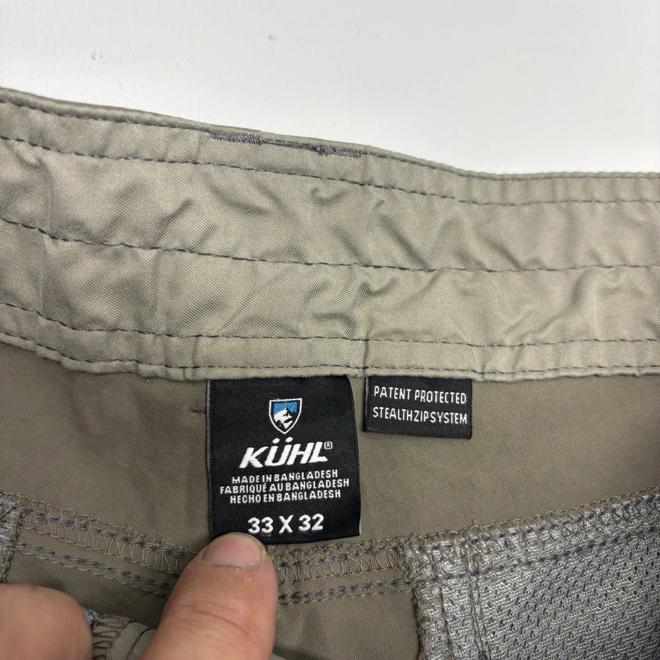 Kuhl Renegade Stealth Convertible Cargo Zip Off Pants Beige Mens 33x32 - Image 2 of 4