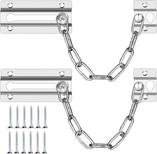 2 Pack Stainless Steel Door Chain Lock Security Safety Chain with Screws
