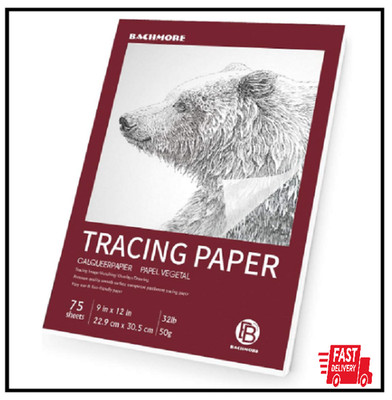Bachmore 9 x12  Artist s Tracing Paper Pad, 75 Sheets   Translucent Tracing