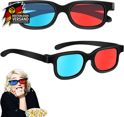 3D-Brille für Filme Spiele Fernsehen Kino zweigeteilt blau rot leicht wiederverw