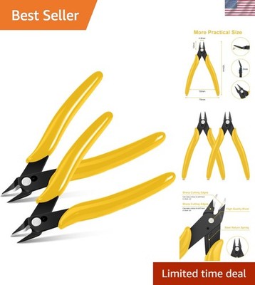 Spring-Loaded Flush Cutters - 2PCS Diagonal Pliers for Jewelry Making & More