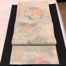 Vintage 1927 Pure Silk Fukuro Obi Kimono Belt, 404cm Length, Ladies Fashion
