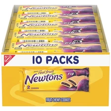 Newtons Fig Bars, Soft Fruit Chewy Cookies, 10 Snack Packs (2 Cookies Per Pack)