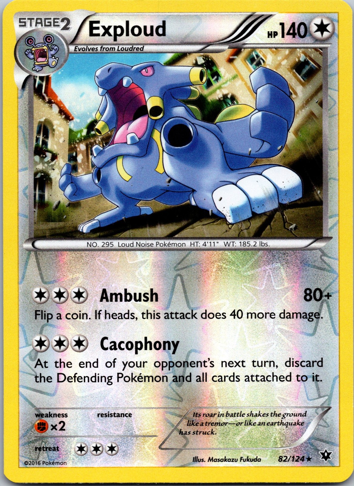 Exploud 82/124 XY - Fates Collide NM Reverse Holo Pokemon TCG