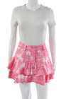 Love Shack Fancy Womens Boho Mini Skirt Pink Multicolor Cotton Button Size 2 — photo 1