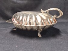 Vintage Silver Plated Sheffield? Silver Company Oyster Shell Buffet Serving Dish