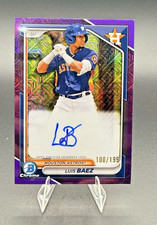 Luis Baez 2024 Bowman Chrome Mega Box Purple Mojo Refractor Auto /199 #BMA-LB