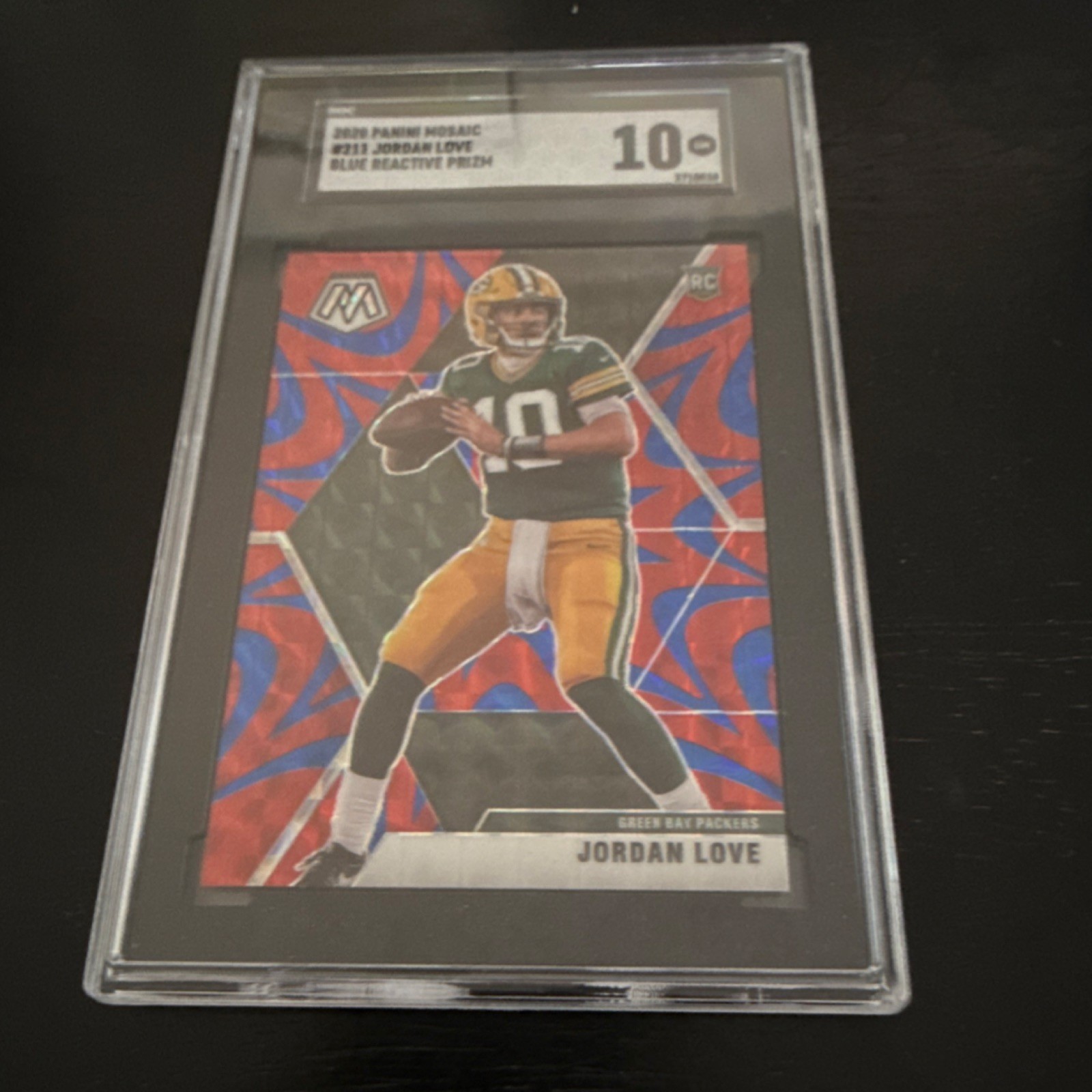 Panini 2020 Mosaic Jordan Love Rookie #211 Reactive Blue Prizm SGC 10 Packers