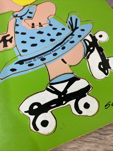 Vintage Playskool Peanuts Wooden Puzzle - Sally Whee-ee-ee! #230-6 - Schulz 1960 - Picture 7 of 12