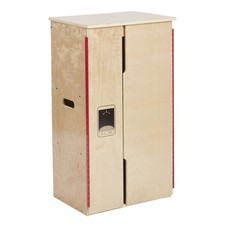 Play Kitchen Refrigerator, Wooden Playset, Natural