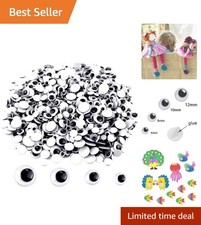 300 Pcs Self-Adhesive Black Googly Eyes - 4 Sizes for Endless DIY Projects