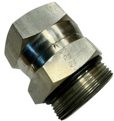 Brennan 6402-24-24-O-SS Straight Fitting, O-Ring Boss, 1-7/8-12 Thread Size