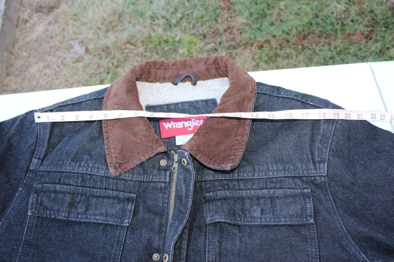 Wrangler Denim Sherpa Lined Chore Coat Barn Jacket Vintage Mens Size XL Black image 10