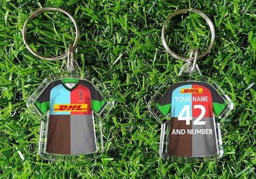 HARLEQUINS rugby shirt KEYRING, Fully personalised name & number - Picture 5 of 7