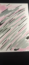 Abstract ORIGINAL Painting Whimsical Impressionism 4x6 Pink Gray GAT PAINTINGS