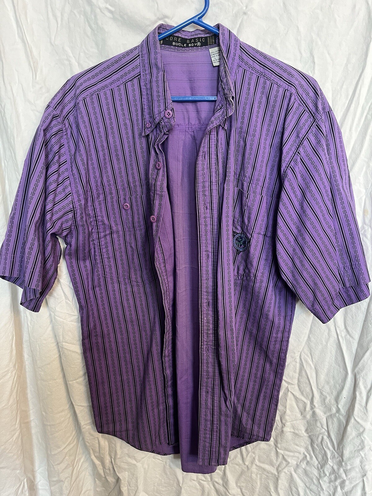 Bugle Boy Core Basic Purple Size Large Short Slee… - image 1