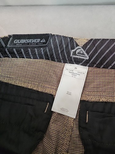 Quicksilver Boys Youth Tan Brown Plaid Shorts Size 24 MSRP $45, NEW! - Picture 11 of 11