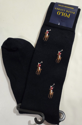 Polo Ralph Lauren Mens Mercerized Cotton Socks Single Pair All Over Pony NWT - Picture 5 of 9
