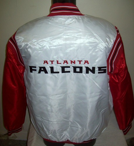 ATLANTA FALCONS Starter Throwback Snap Down Jacket S M XL 2X WHITE & RED - Picture 4 of 11